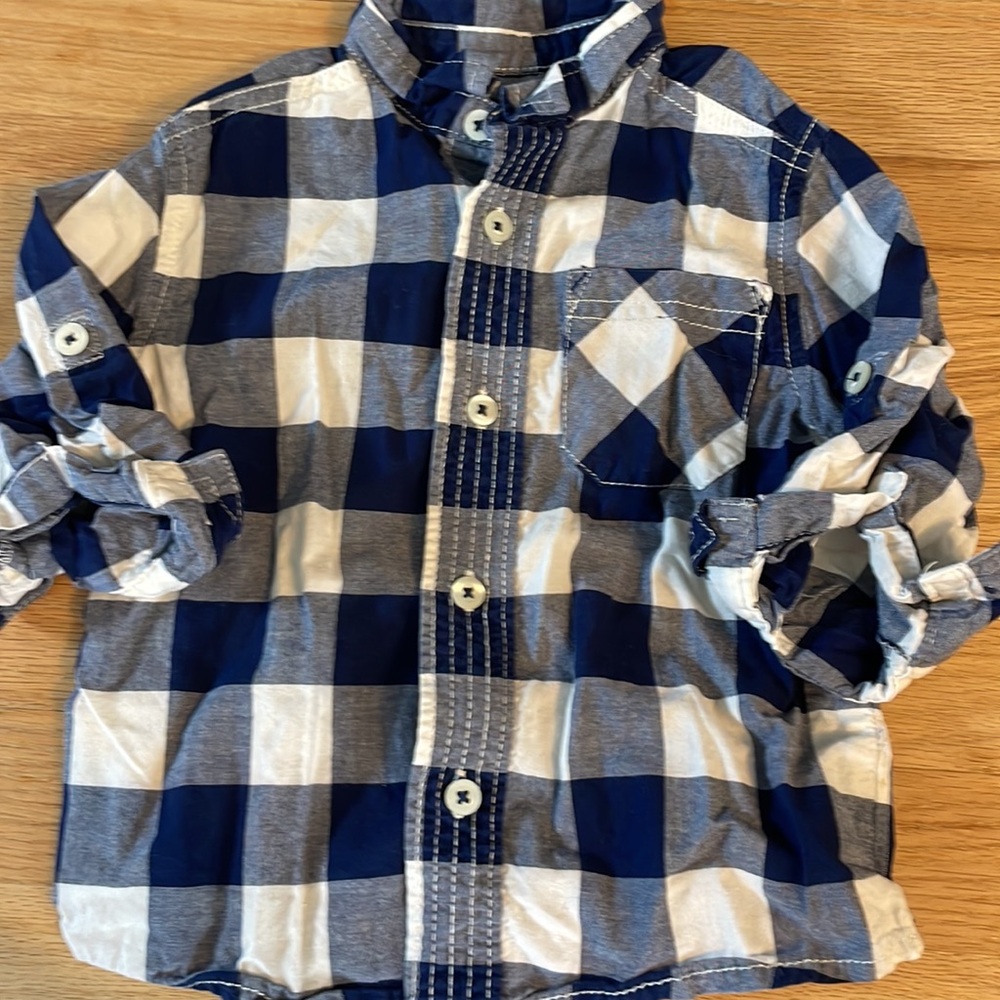 3 piece toddler preppy handsome button down shirt bundle, size 18 mo